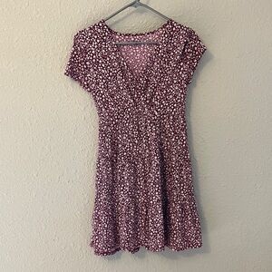 No Boundaries Burgundy Floral Mini Dress